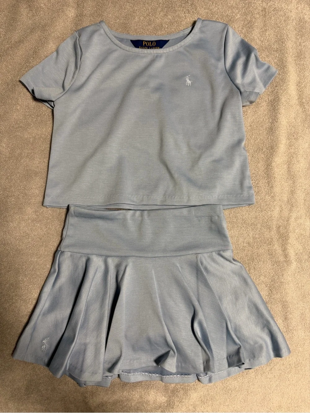 Polo Ralph Lauren Girls' Ponte Boxy T-Shirt & Skort, 2-Piece Set 4T NWT